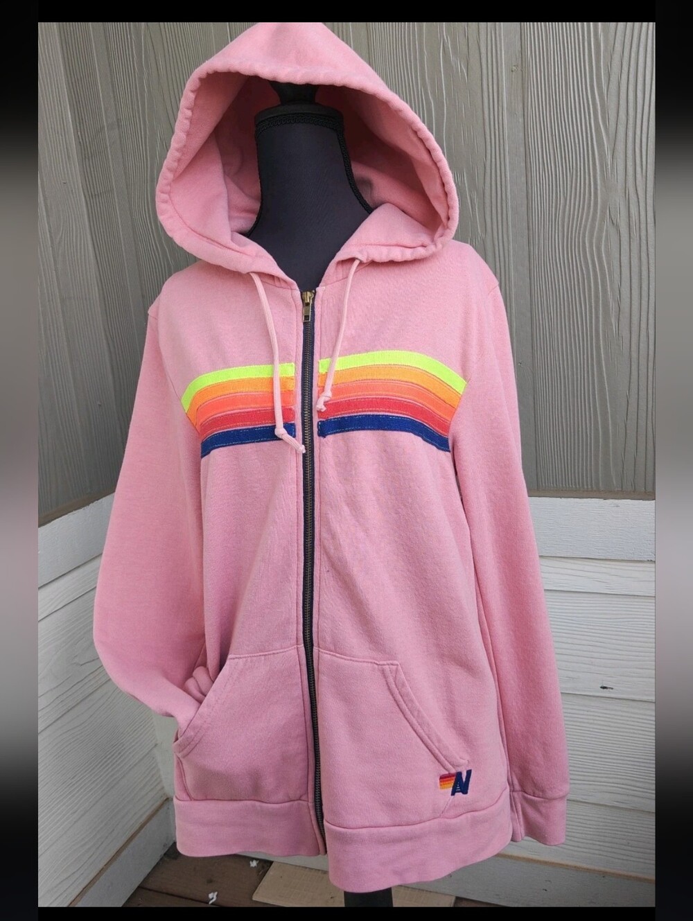 Aviator Nation 5 Stripe Zip Hoodie